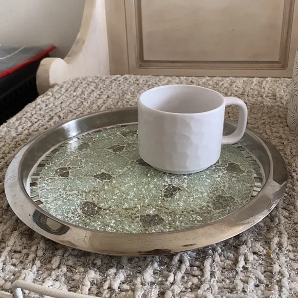 🪞 dreamy round mosaic platter 13.5” - Picture 3 of 10